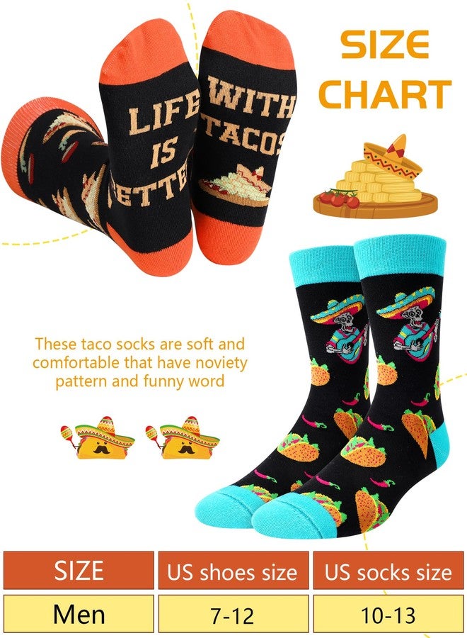 Halfchet 5 Pairs Mexican Taco Socks for Men Women Novelty Cinco De Mayo Taco Socks for Cinco De Mayo Gifts Food Lovers Mexican Fiesta Day Party Favors - Image 3